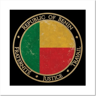 Vintage Republic of Benin Africa African Flag Posters and Art